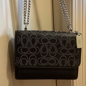 Coach Black Studded Shoulder Bag